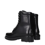 Black Leather Ankle Boots With Vintage Effect