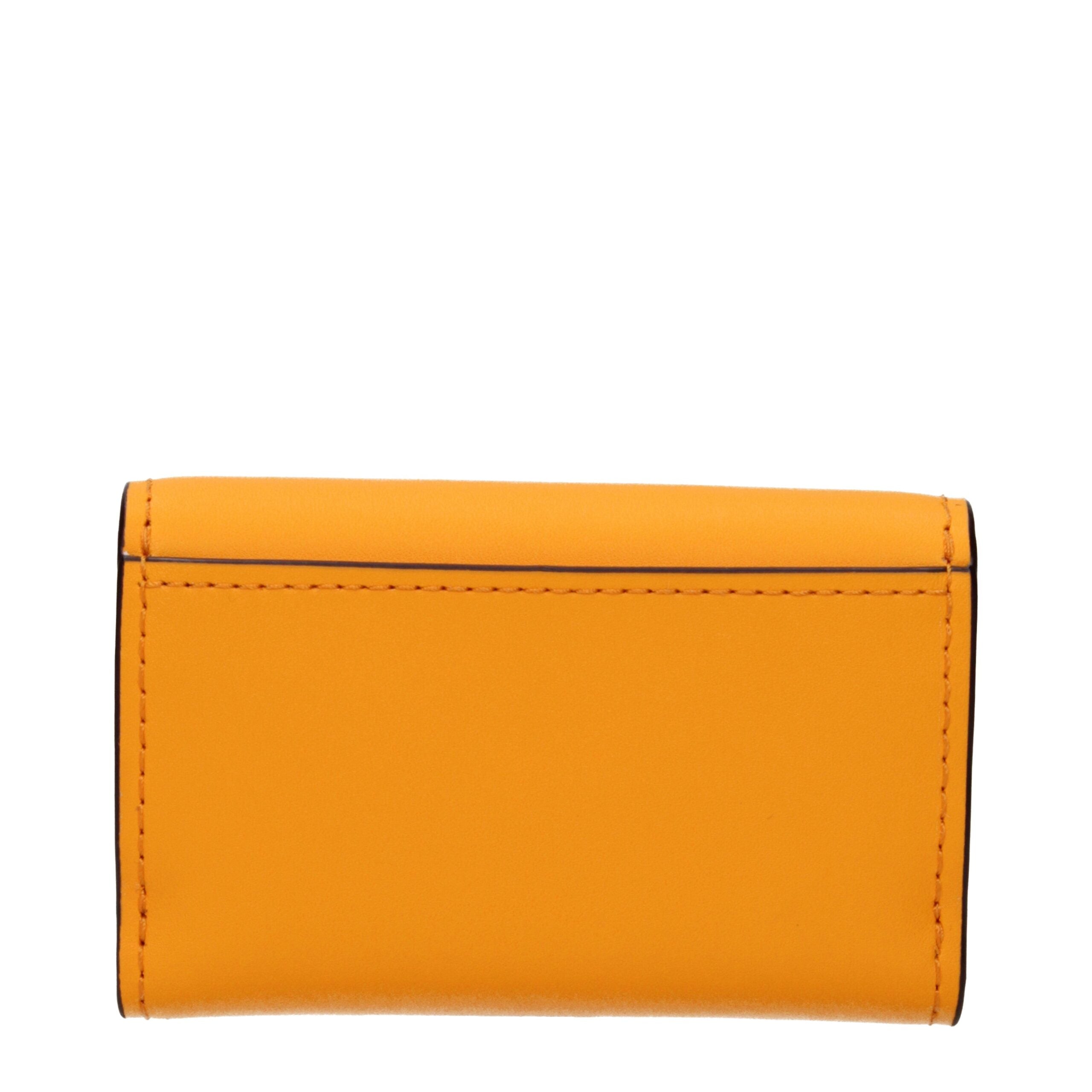 Orange Leather Coin Purse