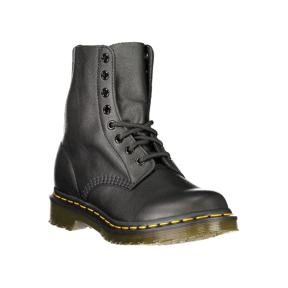 Black Leather Pascal Virginia Ankle Boots
