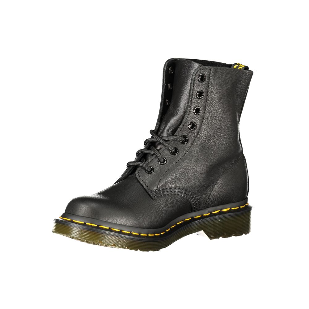 Black Leather Pascal Virginia Ankle Boots
