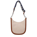Beige Fabric Crossbody Bag