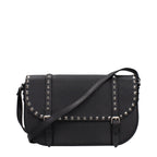 Black Grained Leather Crossbody Bag