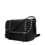 Black Grained Leather Crossbody Bag