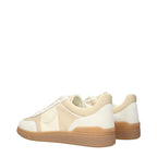 Beige Fabric Low-Top Sneakers