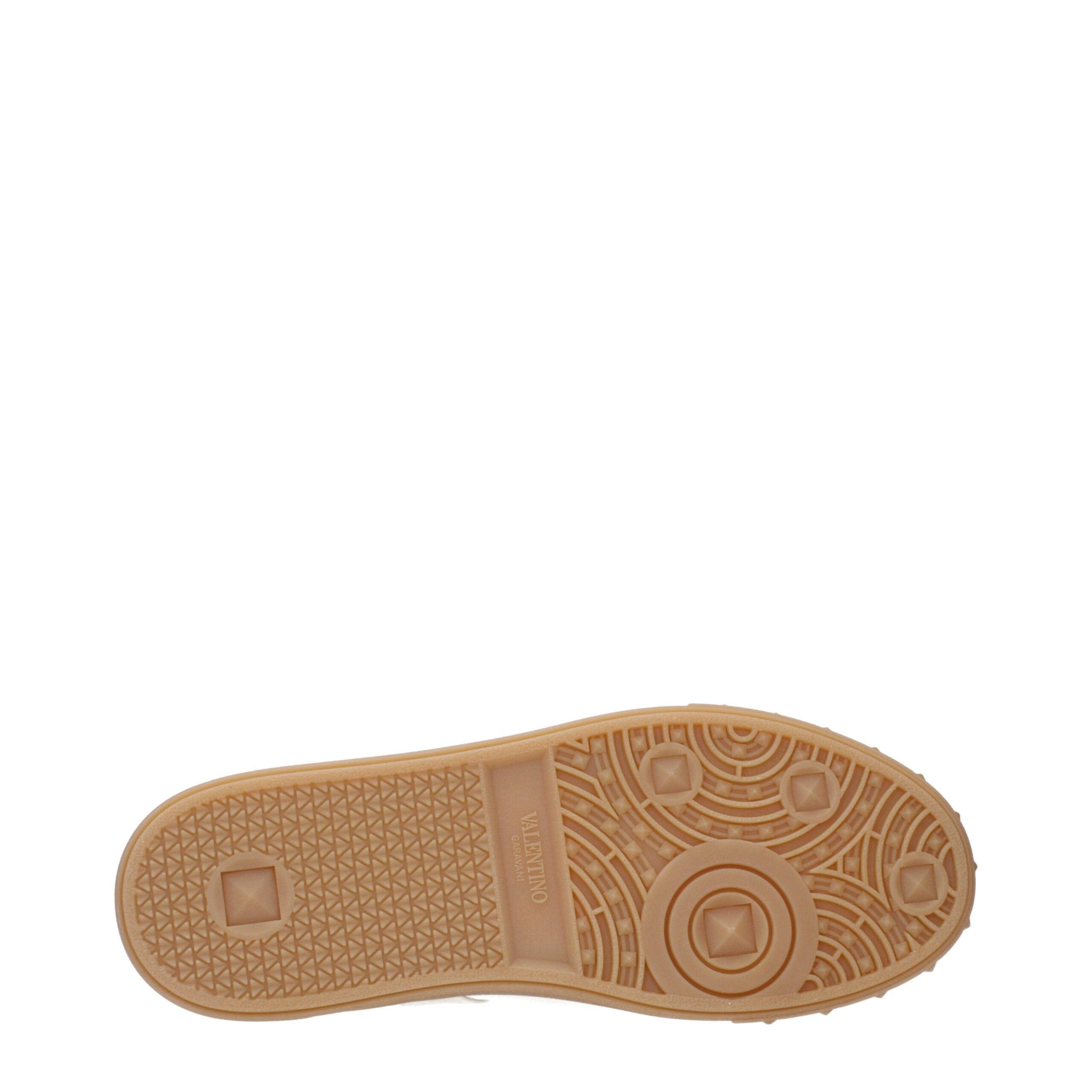 Beige Fabric Low-Top Sneakers