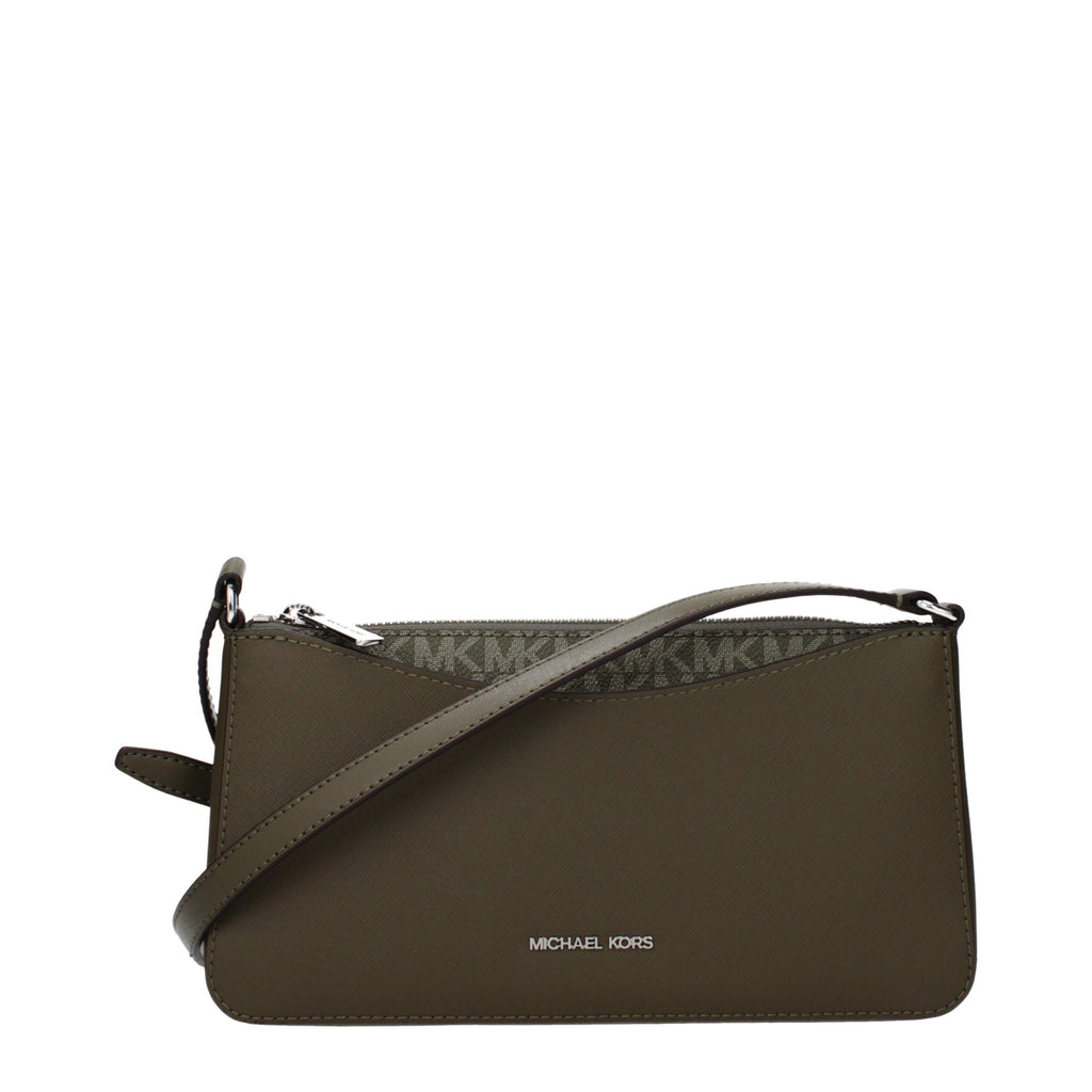 Olive Green Fabric Crossbody Bag