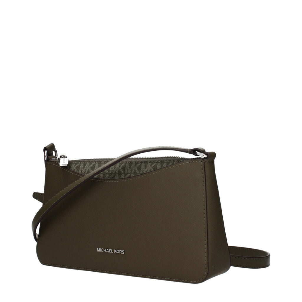 Olive Green Fabric Crossbody Bag