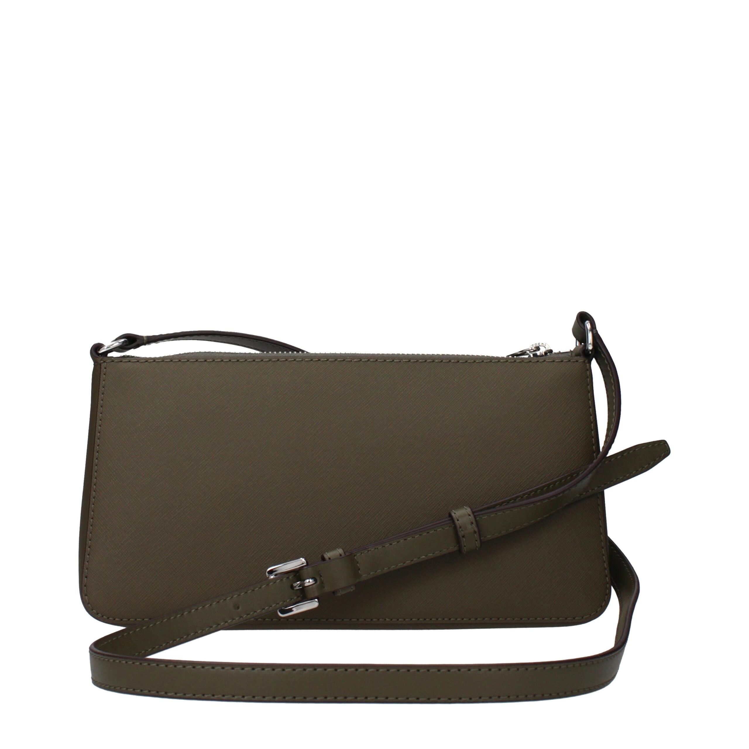Olive Green Fabric Crossbody Bag