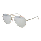 Silver Metal Frame Grey Mirrored Aviator Sunglasses