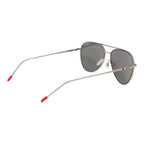 Silver Metal Frame Grey Mirrored Aviator Sunglasses