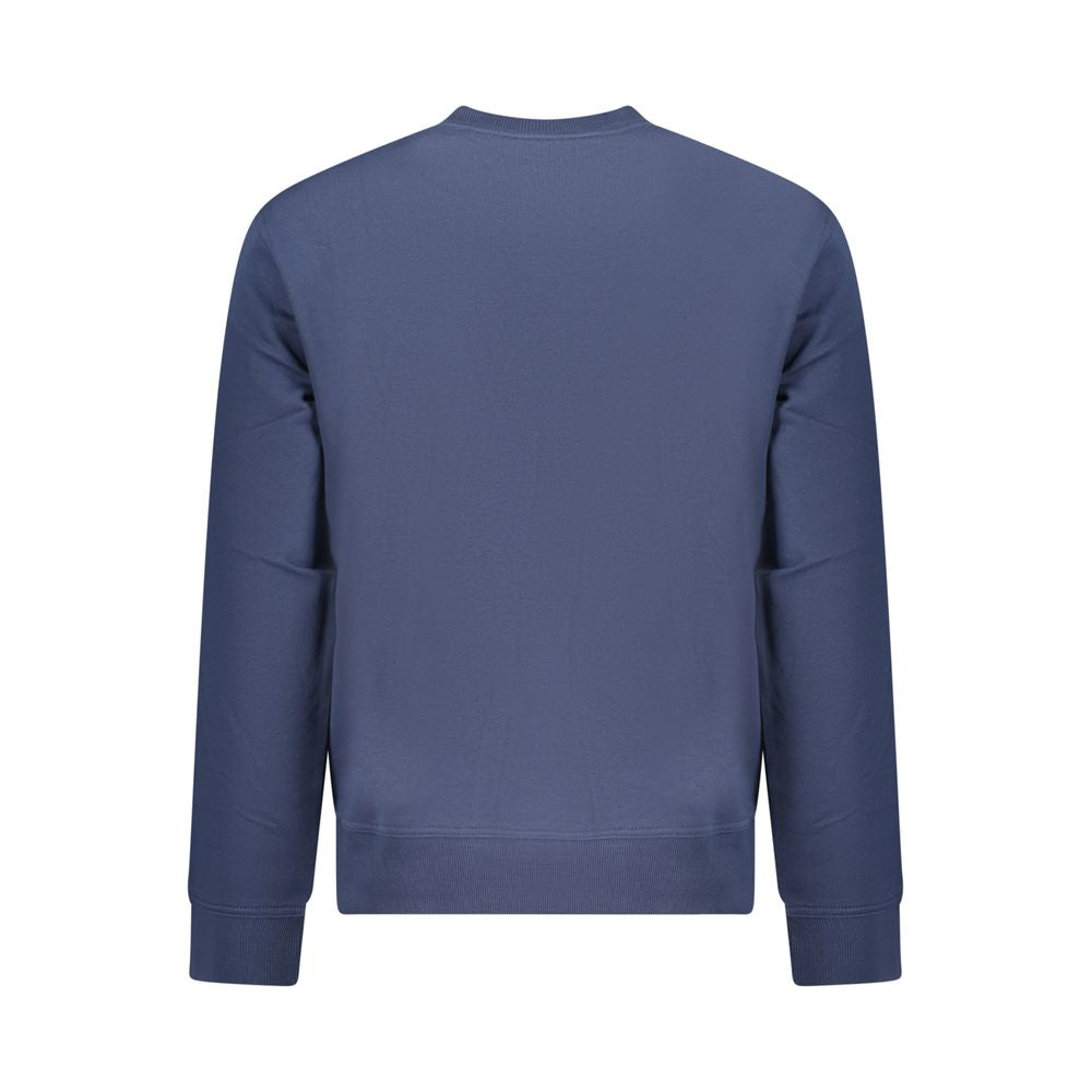 Blue Cotton Long-Sleeved Sweatshirt