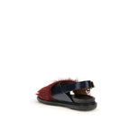 Multicolor Shearling-Lined Fussbett Sandals