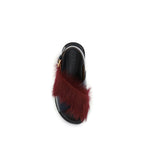 Multicolor Shearling-Lined Fussbett Sandals
