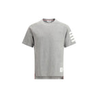 Gray Cotton Horizontal Stripe T-Shirt