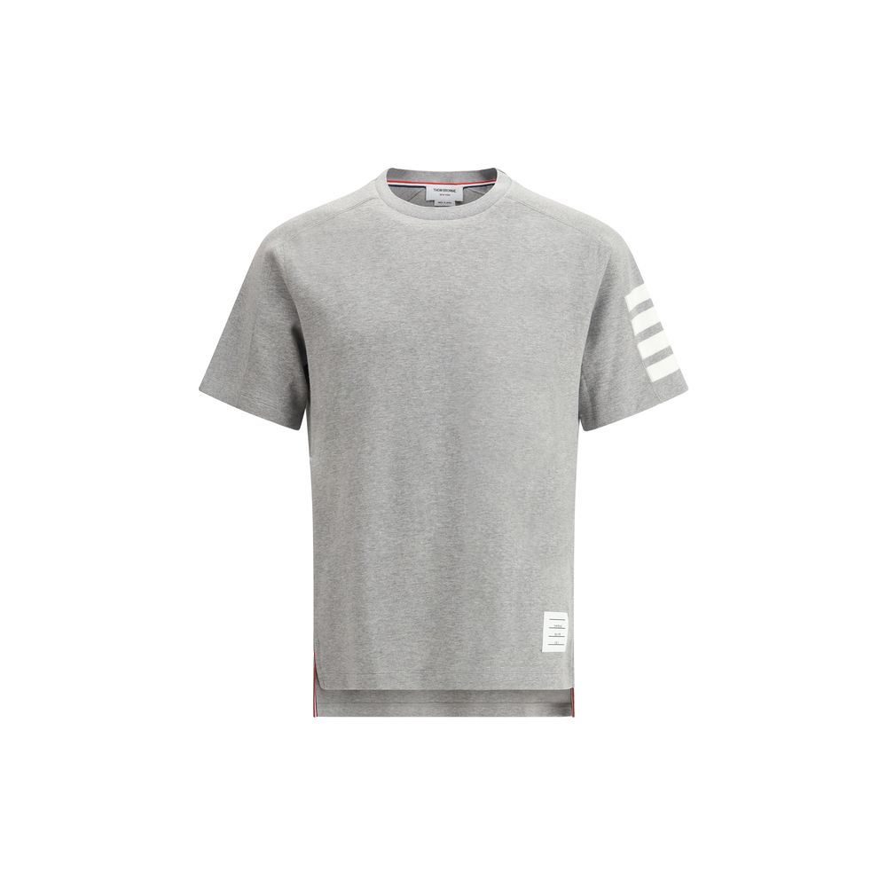 Gray Cotton Horizontal Stripe T-Shirt