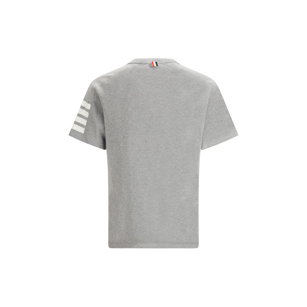 Gray Cotton Horizontal Stripe T-Shirt