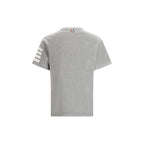 Gray Cotton Horizontal Stripe T-Shirt