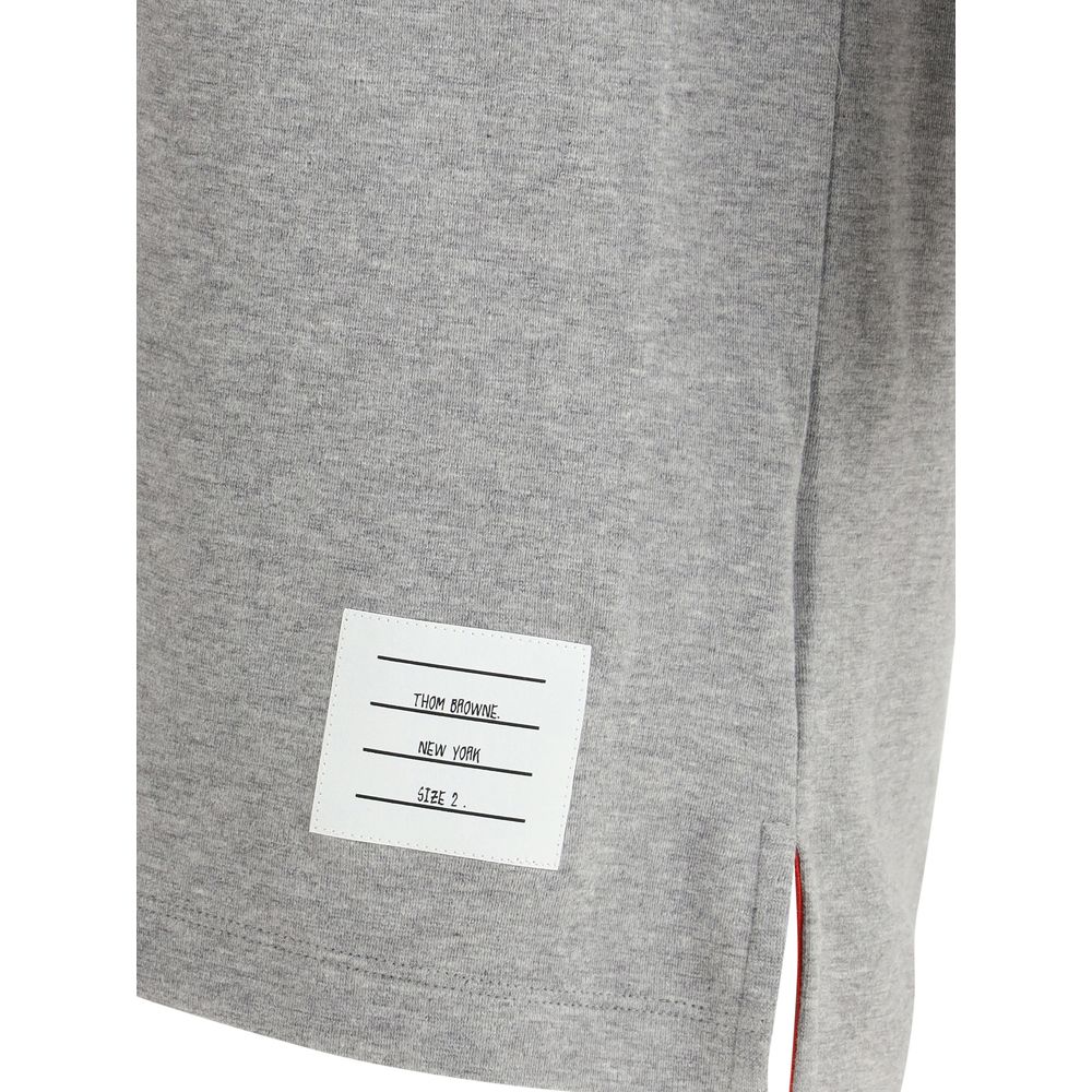 Gray Cotton Horizontal Stripe T-Shirt