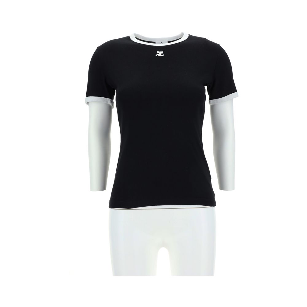 Black Cotton Crew Neck T-Shirt