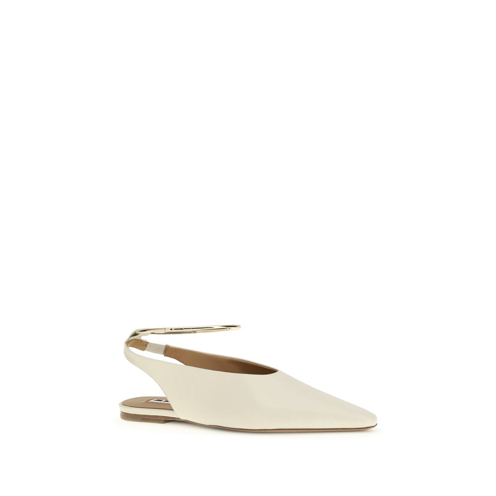 Beige Goatskin Ring Ballerinas