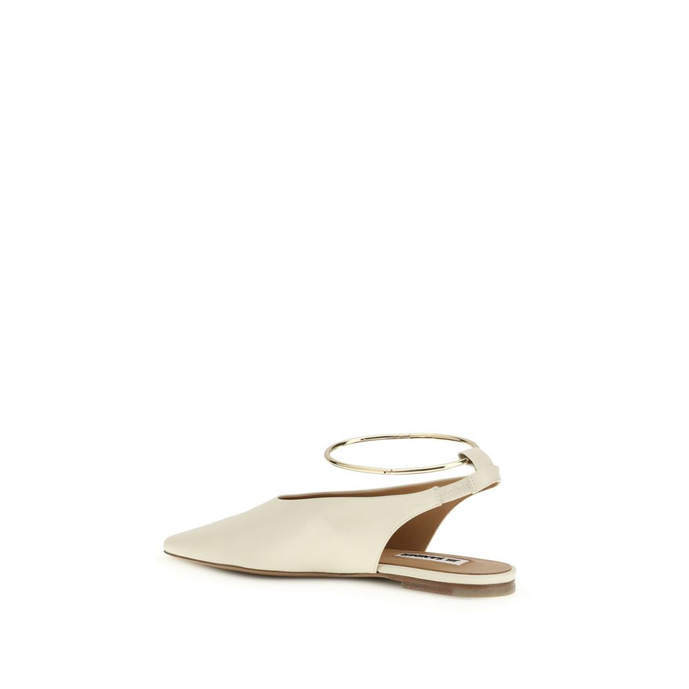 Beige Goatskin Ring Ballerinas