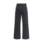 High-Waisted Cropped Denim Jeans