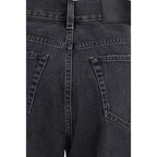 High-Waisted Cropped Denim Jeans