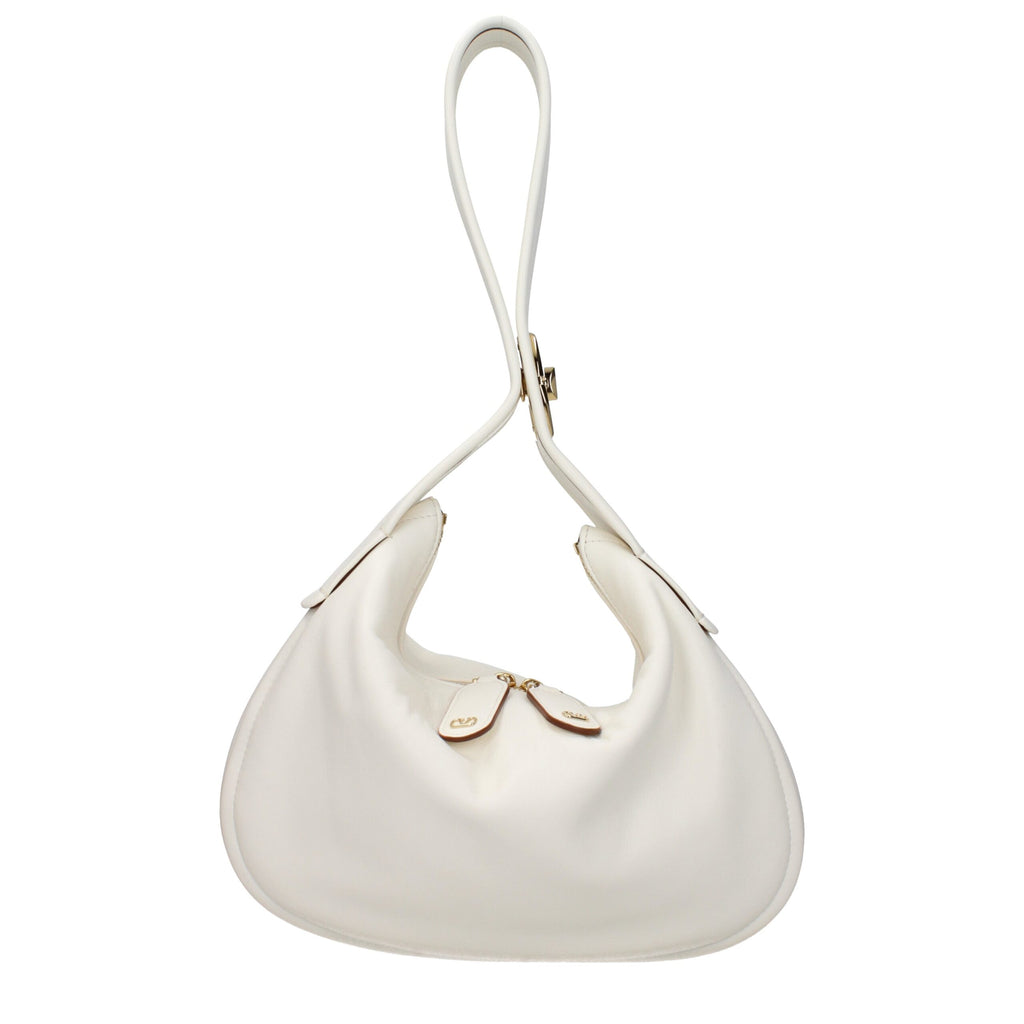 Beige Leather Medium Handbag