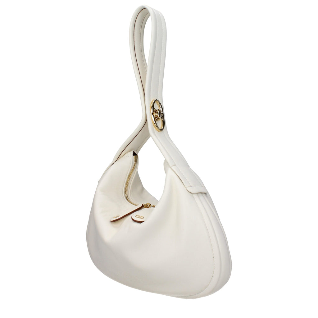 Beige Leather Medium Handbag