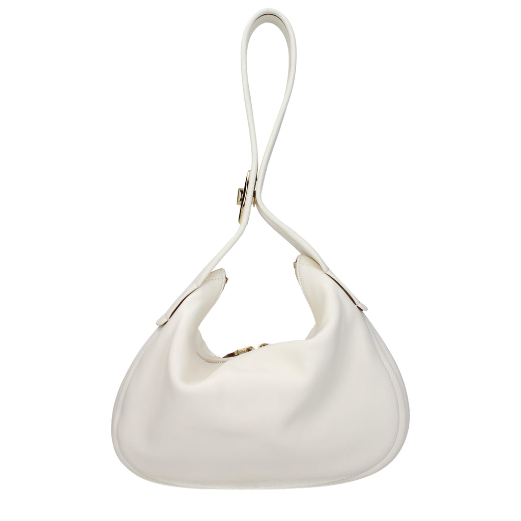 Beige Leather Medium Handbag