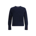 Blue Cotton 4-Bar Sweater