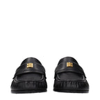 Black Leather Slip-On Loafers