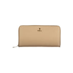 Beige Leather Camelia XL Zip Around Wallet