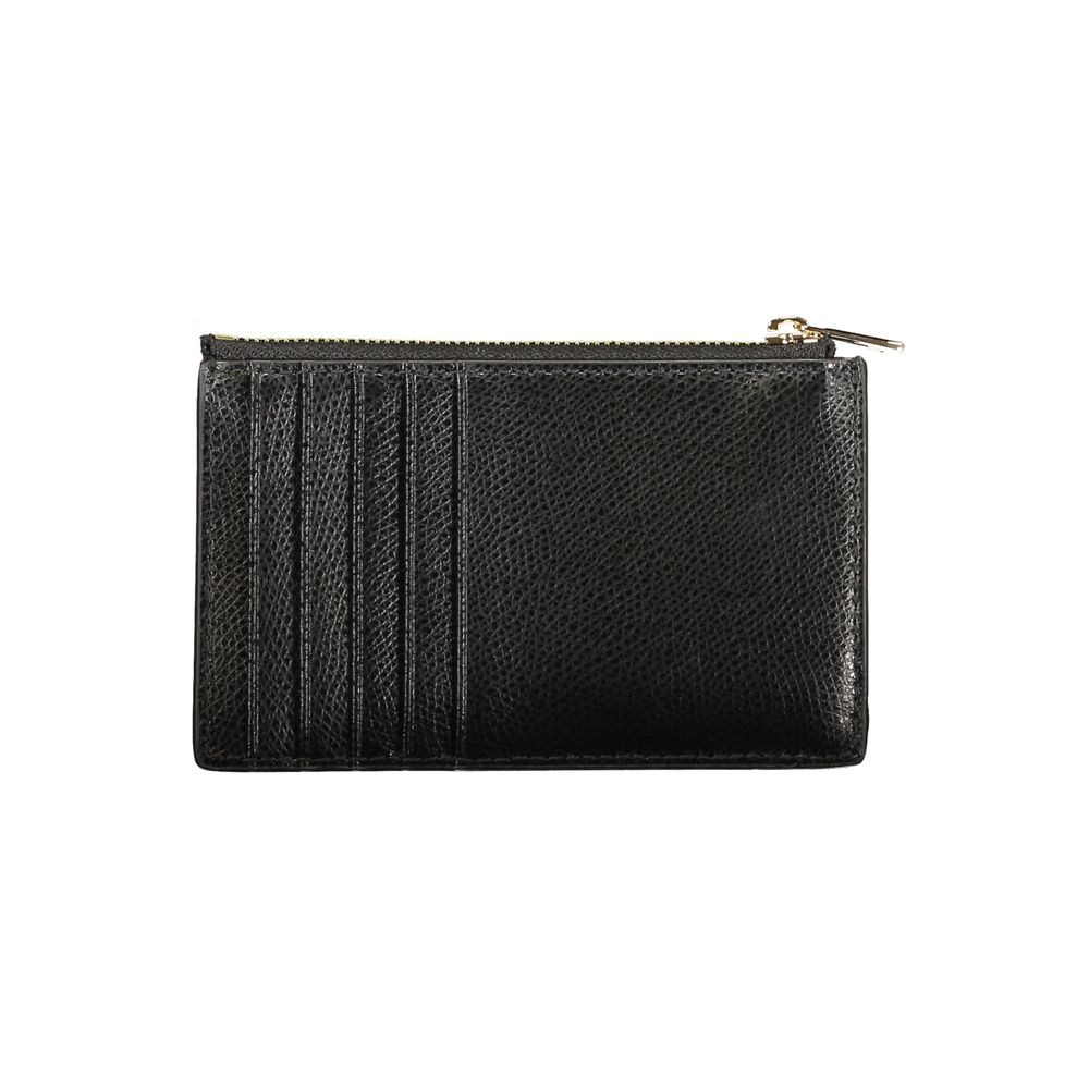 Camelia M Zipped Card Wallet in Nero Leather