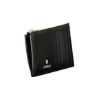 Camelia M Zipped Card Wallet in Nero Leather