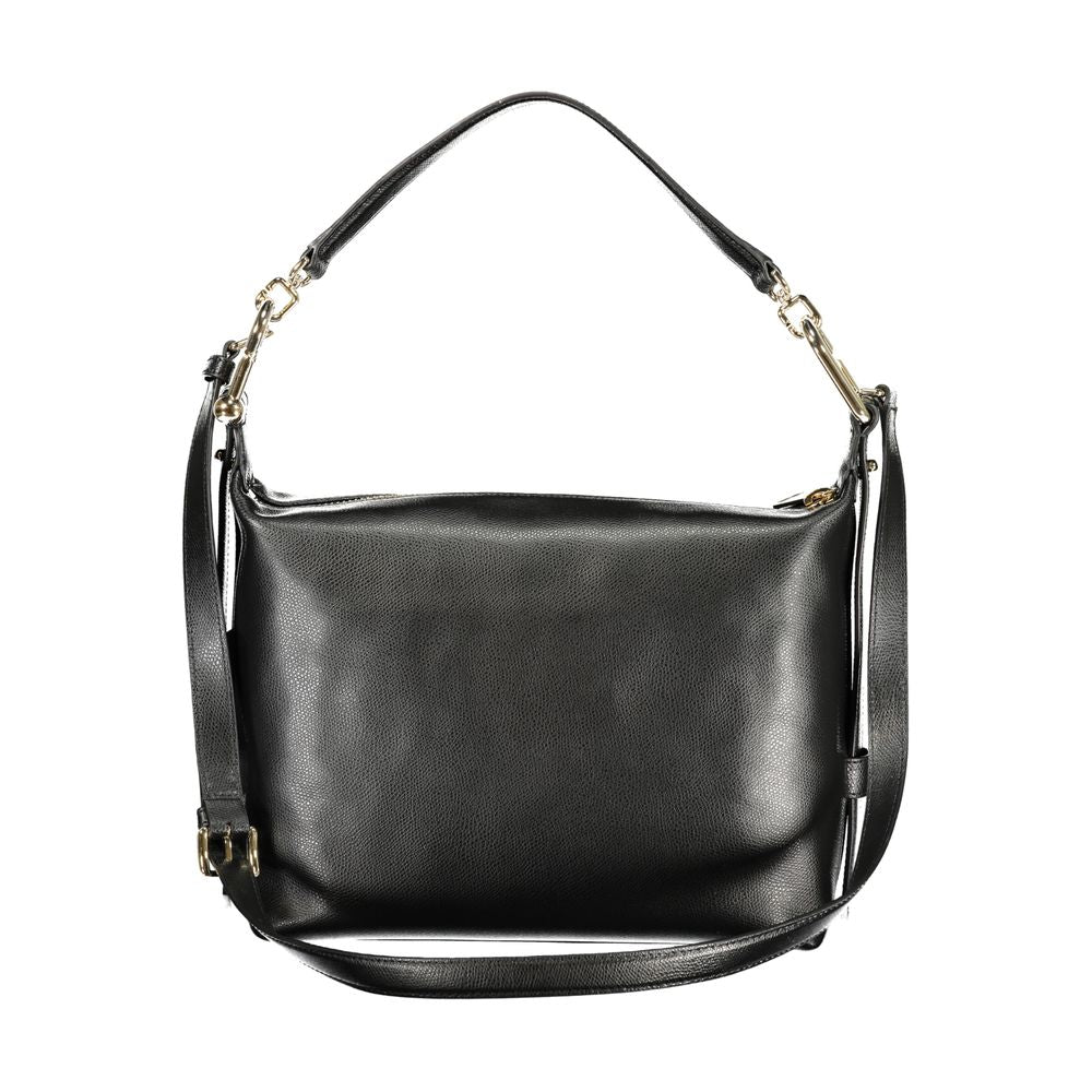 Black Leather B Tonie Shoulder Bag