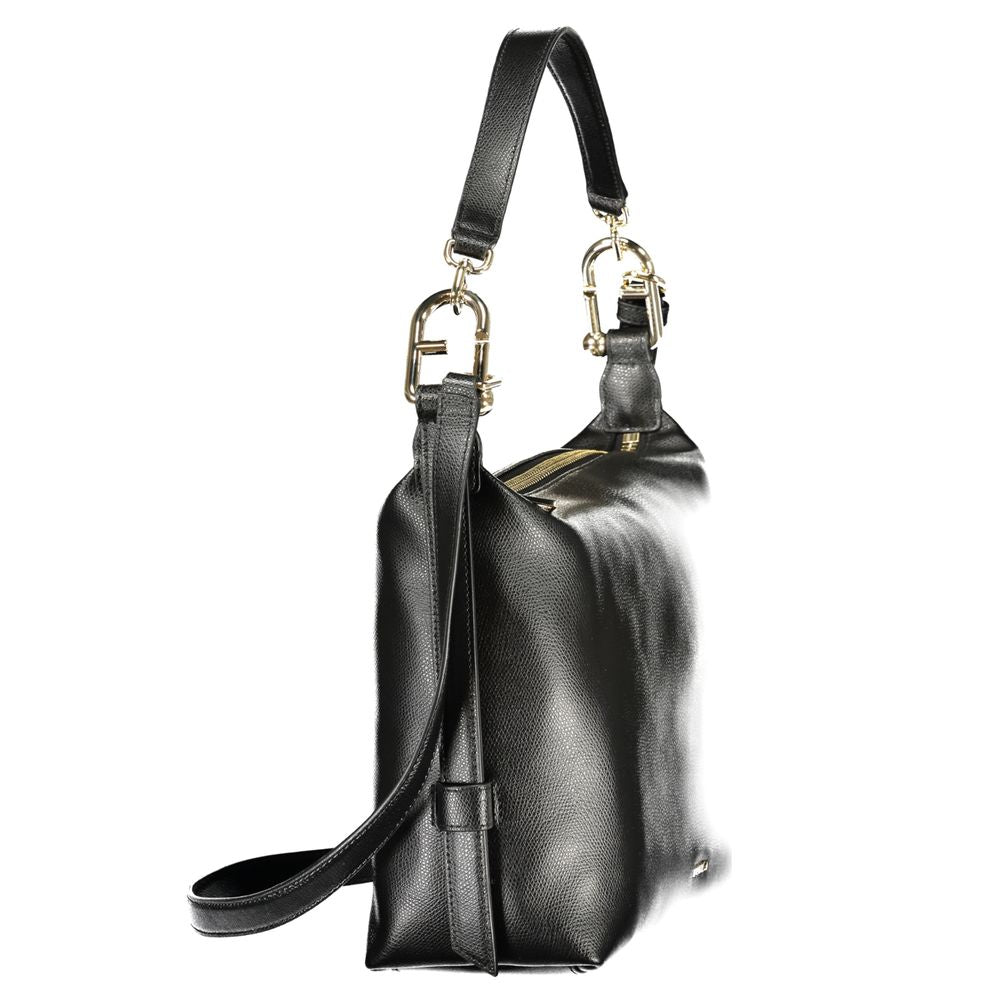 Black Leather B Tonie Shoulder Bag