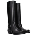 Black Leather Studded Boots