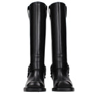 Black Leather Studded Boots