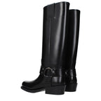 Black Leather Studded Boots