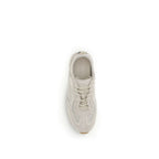 Beige Polyester And Calf Leather Field Sneakers