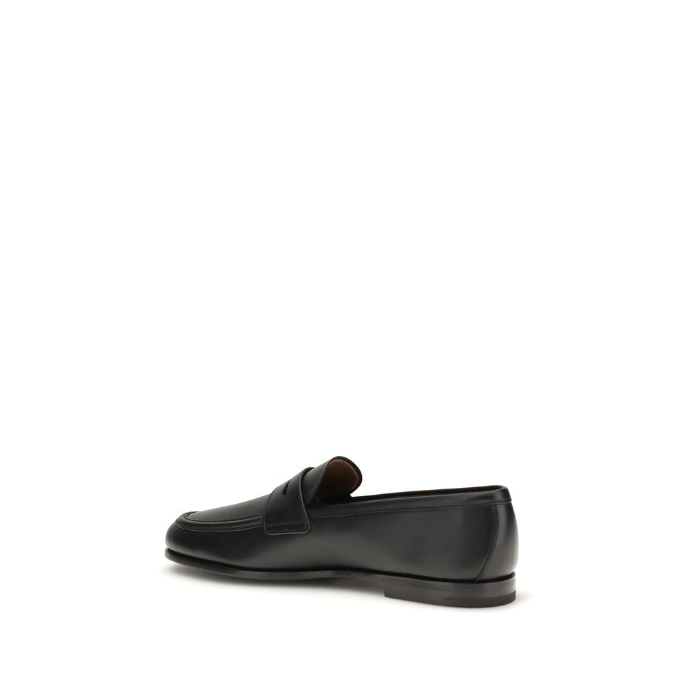 Rother Slip-On Loafers In Black Calf Leather