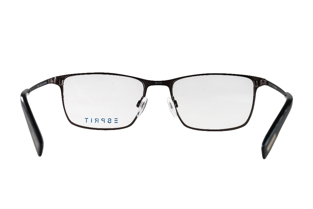 Eyeglasses with a black frame on a white background