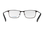 Eyeglasses with a black frame on a white background
