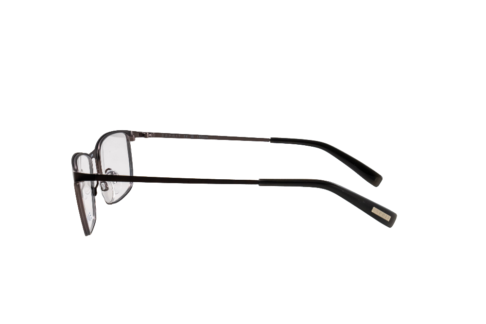 Pair of eyeglasses with black frames on a white background
