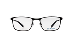 Black eyeglasses with 'Esprit' branding on a white background